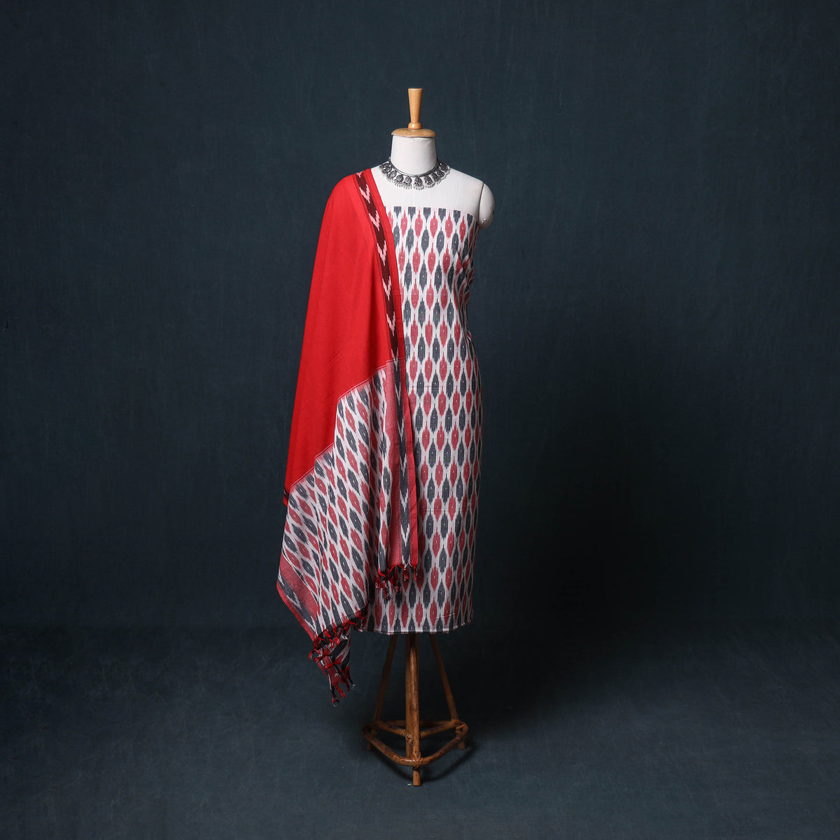 Pochampally Ikat 3pc Cotton Unstitched Dress Material 59