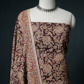 Pedana Hand Block Print Natural Dyed Cotton Kalamkari Unstitched Dress Material: Kurta with Dupatta 15
