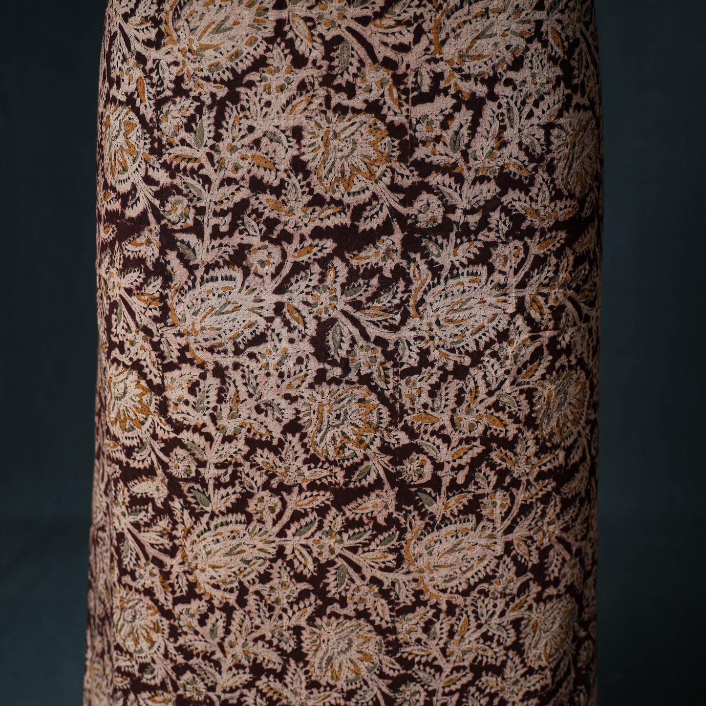 Pedana Hand Block Print Natural Dyed Cotton Kalamkari Unstitched Dress Material: Kurta with Dupatta 15