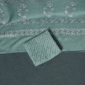 Akola Hand Block Print Woolen Unstitched Dress Material: Kurta, Bottom with Dupatta 15