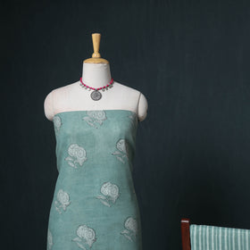Akola Hand Block Print Woolen Unstitched Dress Material: Kurta, Bottom with Dupatta 16