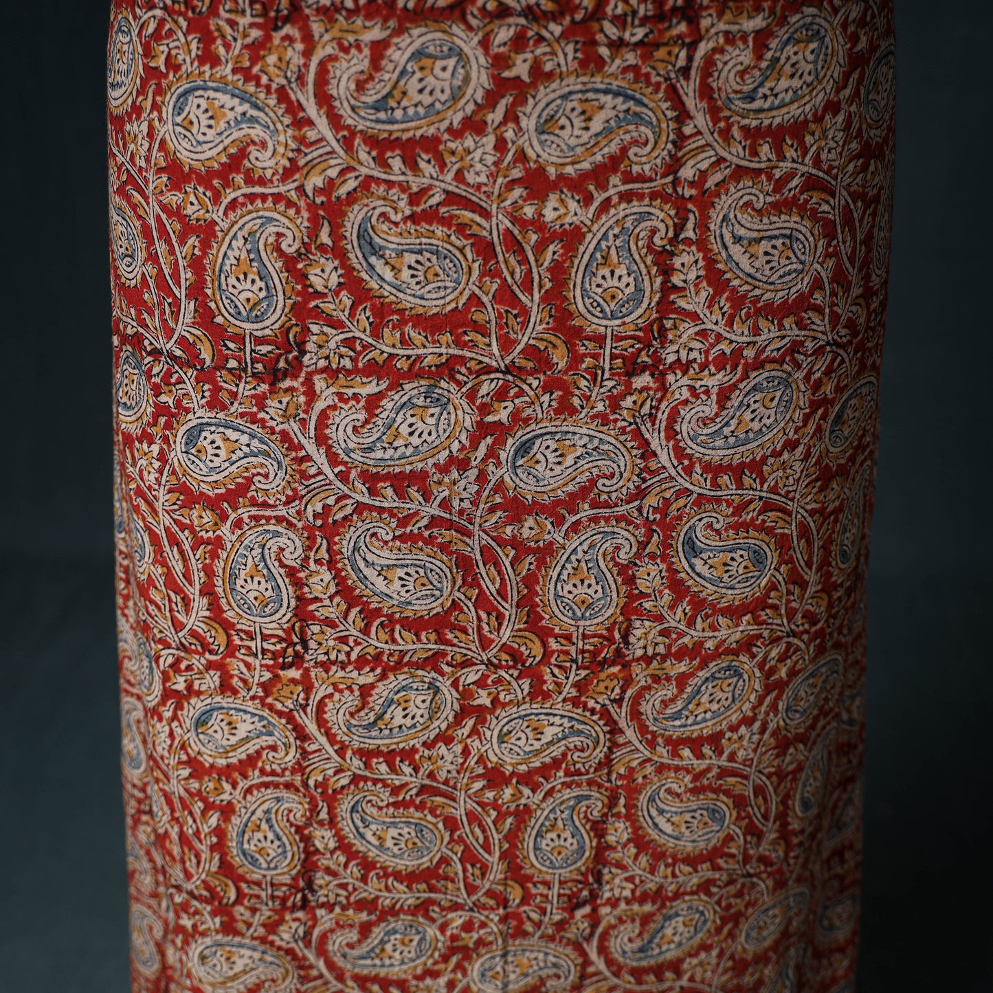 Pedana Hand Block Print Natural Dyed Cotton Kalamkari Unstitched Dress Material: Kurta with Dupatta 17