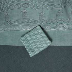 Akola Hand Block Print Woolen Unstitched Dress Material: Kurta, Bottom with Dupatta 18
