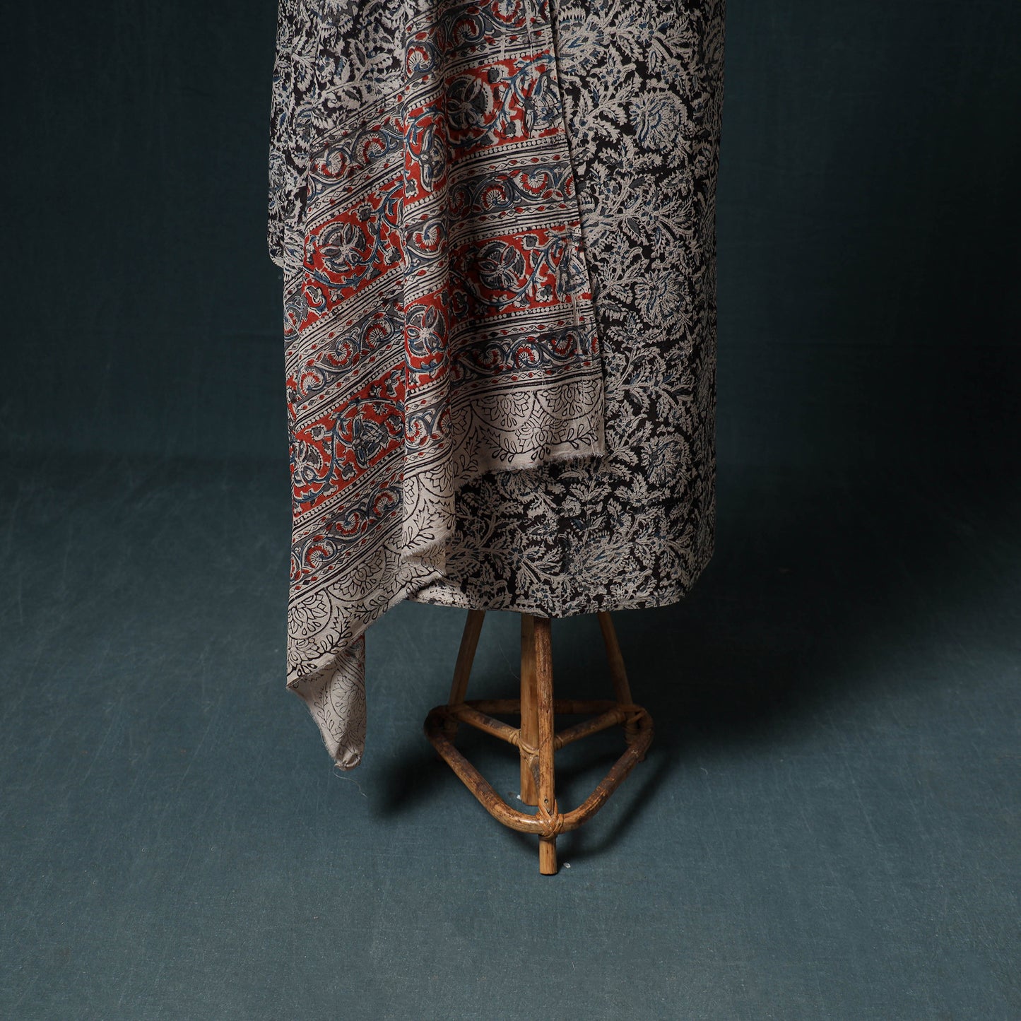 Pedana Hand Block Print Natural Dyed Cotton Kalamkari Unstitched Dress Material: Kurta with Dupatta 20