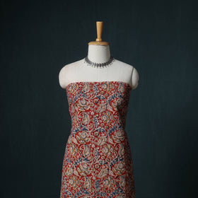 Pedana Hand Block Print Natural Dyed Cotton Kalamkari Unstitched Dress Material: Kurta with Dupatta 21