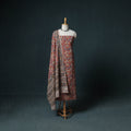 Pedana Hand Block Print Natural Dyed Cotton Kalamkari Unstitched Dress Material: Kurta with Dupatta 21