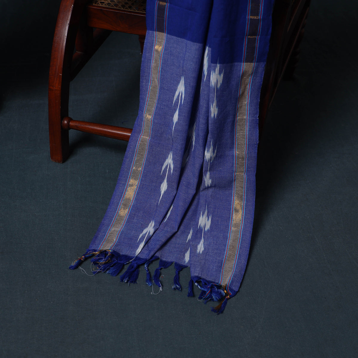 Pochampally Ikat Cotton Unstitched Dress Material: Kurta, Bottom with Dupatta 01