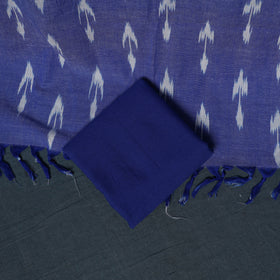 Pochampally Ikat Cotton Unstitched Dress Material: Kurta, Bottom with Dupatta 01
