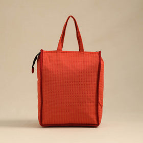 Orange Handcrafted Cotton Shopping Hand Bag