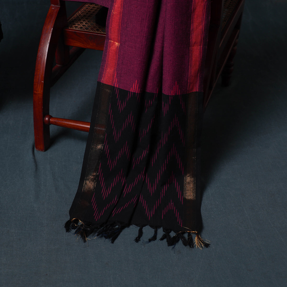 Pochampally Ikat Cotton Unstitched Dress Material: Kurta, Bottom with Dupatta 02