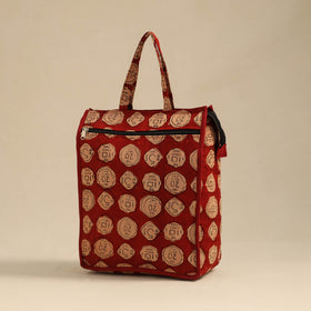 Red Handcrafted Cotton Shopping Hand Bag