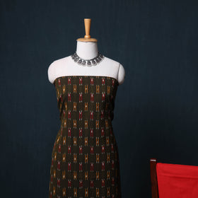 Pochampally Ikat Cotton Unstitched Dress Material: Kurta, Bottom with Dupatta 03