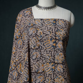 Pedana Hand Block Print Natural Dyed Cotton Kalamkari Unstitched Dress Material: Kurta with Dupatta 23