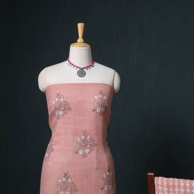 Akola Hand Block Print Woolen Unstitched Dress Material: Kurta, Bottom with Dupatta 24