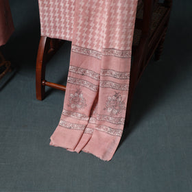 Akola Hand Block Print Woolen Unstitched Dress Material: Kurta, Bottom with Dupatta 24