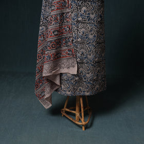 Pedana Hand Block Print Natural Dyed Cotton Kalamkari Unstitched Dress Material: Kurta with Dupatta 25
