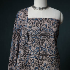 Pedana Hand Block Print Natural Dyed Cotton Kalamkari Unstitched Dress Material: Kurta with Dupatta 25