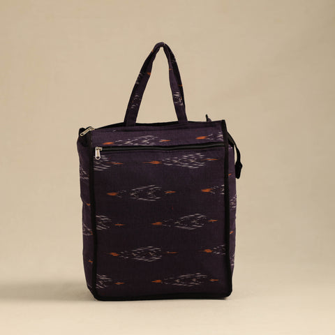Purple Handcrafted Cotton Shopping Hand Bag
