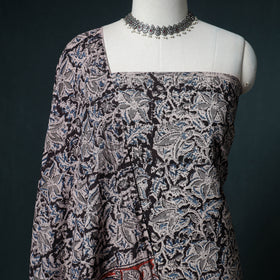 Pedana Hand Block Print Natural Dyed Cotton Kalamkari Unstitched Dress Material: Kurta with Dupatta 26