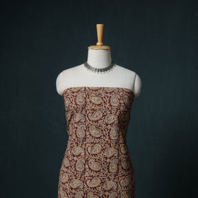 Pedana Hand Block Print Natural Dyed Cotton Kalamkari Unstitched Dress Material: Kurta with Dupatta 27