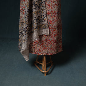 Pedana Hand Block Print Natural Dyed Cotton Kalamkari Unstitched Dress Material: Kurta with Dupatta 28