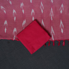 Pochampally Ikat Cotton Unstitched Dress Material: Kurta, Bottom with Dupatta 06