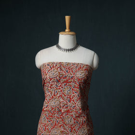 Pedana Hand Block Print Natural Dyed Cotton Kalamkari Unstitched Dress Material: Kurta with Dupatta 28