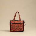 Red Handcrafted Cotton Small Hand Bag