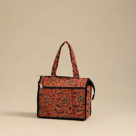 Red Handcrafted Cotton Small Hand Bag