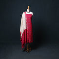 Pochampally Ikat Cotton Unstitched Dress Material: Kurta, Bottom with Dupatta 07