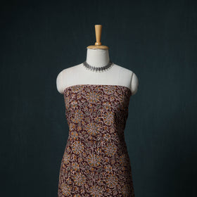 Pedana Hand Block Print Natural Dyed Cotton Kalamkari Unstitched Dress Material: Kurta with Dupatta 29