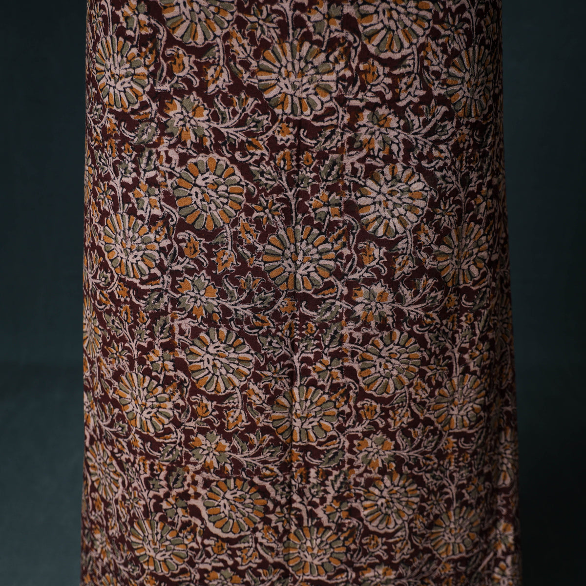 Pedana Hand Block Print Natural Dyed Cotton Kalamkari Unstitched Dress Material: Kurta with Dupatta 29