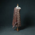 Pedana Hand Block Print Natural Dyed Cotton Kalamkari Unstitched Dress Material: Kurta with Dupatta 32