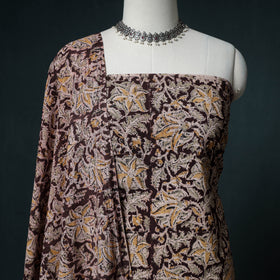 Pedana Hand Block Print Natural Dyed Cotton Kalamkari Unstitched Dress Material: Kurta with Dupatta 32
