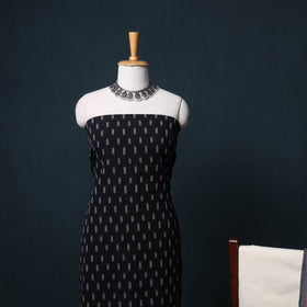 Pochampally Ikat Cotton Unstitched Dress Material: Kurta, Bottom with Dupatta  11