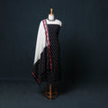 Pochampally Ikat Cotton Unstitched Dress Material: Kurta, Bottom with Dupatta  11