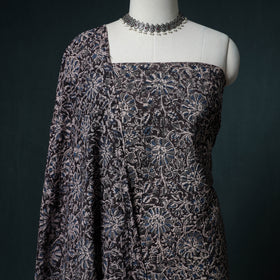 Pedana Hand Block Print Natural Dyed Cotton Kalamkari Unstitched Dress Material: Kurta with Dupatta 34