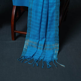 Pochampally Ikat Cotton Unstitched Dress Material: Kurta, Bottom with Dupatta  12