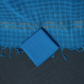 Pochampally Ikat Cotton Unstitched Dress Material: Kurta, Bottom with Dupatta  12