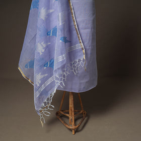 Jamdani Pure Handloom Muslin Unstitched Dress Material: Kurta with Dupatta 04