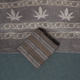 Akola Hand Block Print Woolen Unstitched Dress Material: Kurta, Bottom with Dupatta 32