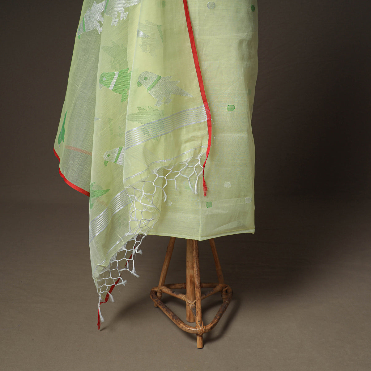 Jamdani Pure Handloom Muslin Unstitched Dress Material: Kurta with Dupatta 02