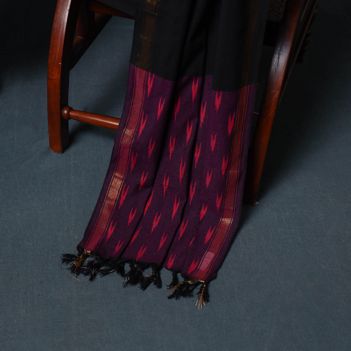 Pochampally Ikat Cotton Unstitched Dress Material: Kurta, Bottom with Dupatta  15