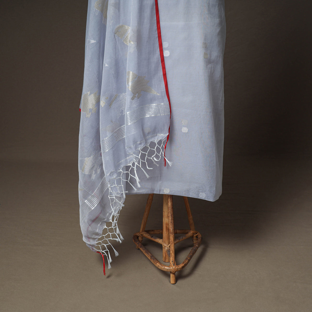 Jamdani Pure Handloom Muslin Unstitched Dress Material: Kurta with Dupatta 03