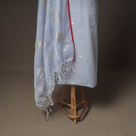 Jamdani Pure Handloom Muslin Unstitched Dress Material: Kurta with Dupatta 03