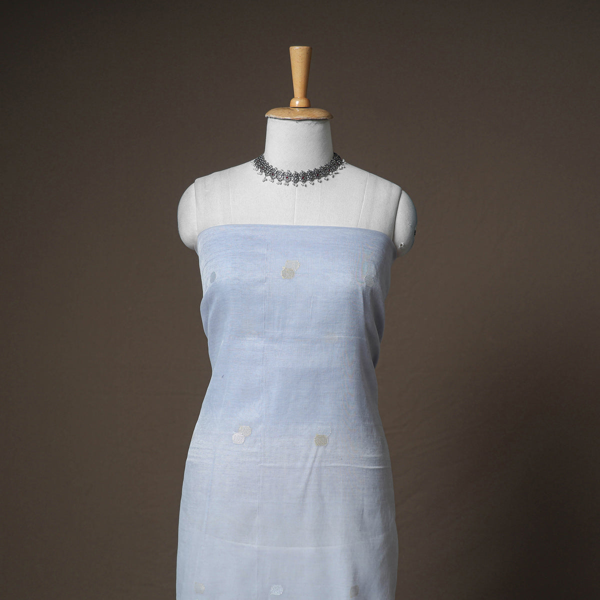 Jamdani Pure Handloom Muslin Unstitched Dress Material: Kurta with Dupatta 03