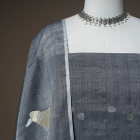Jamdani Pure Handloom Muslin Unstitched Dress Material: Kurta with Dupatta 05