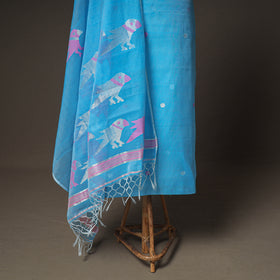 Jamdani Pure Handloom Muslin Unstitched Dress Material: Kurta with Dupatta 06