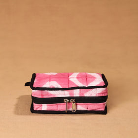 Pink Handmade 4 Pockets Cotton Jewellery Bag