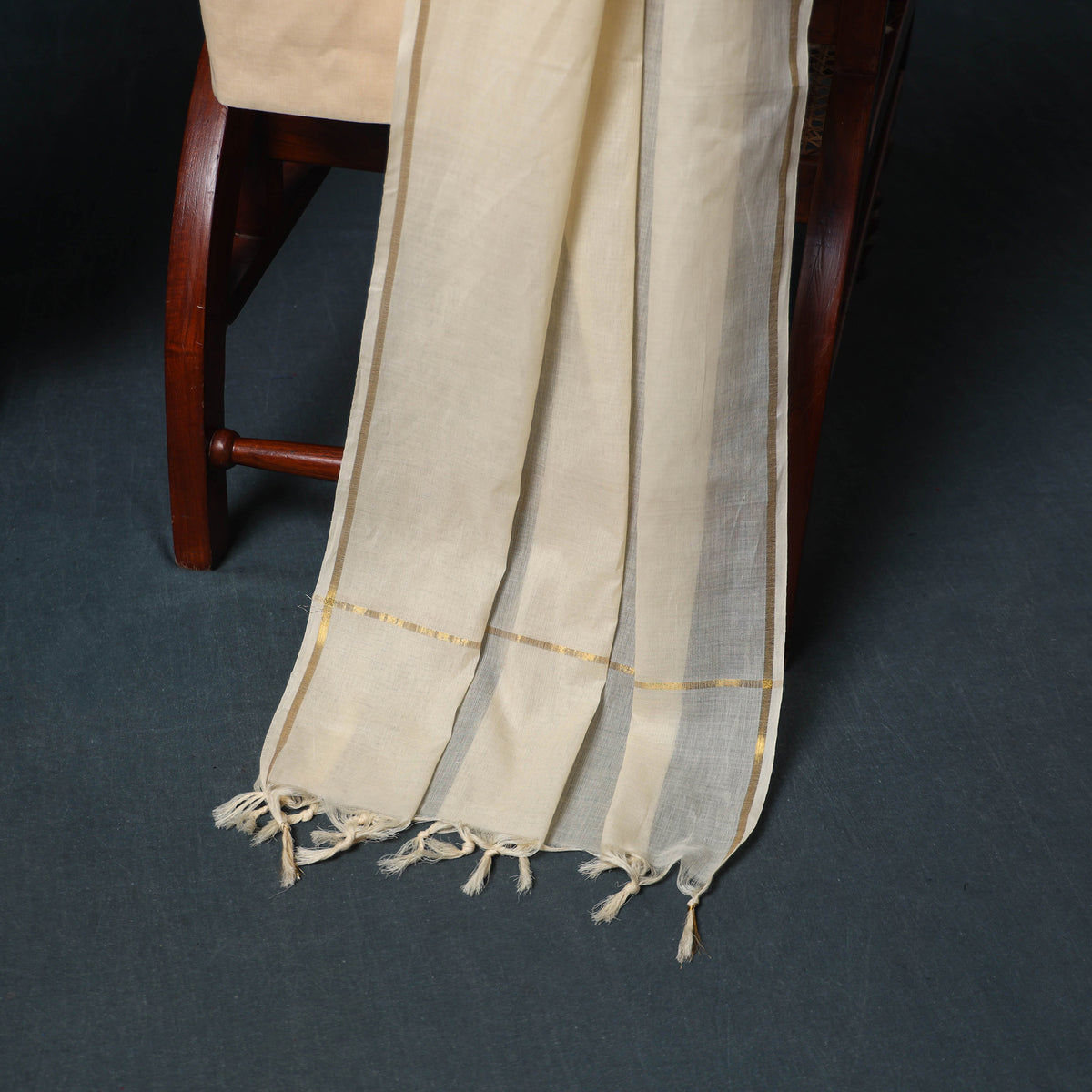 Pochampally Ikat Cotton Unstitched Dress Material: Kurta, Bottom with Dupatta  18